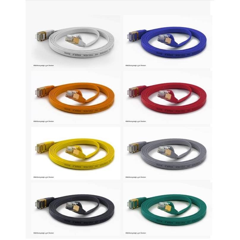 Thumbnail - Wantec Flaches CAT6A FTP Patchkabel (F/UTP, CAT6a, 5 m), Netzwerkkabel