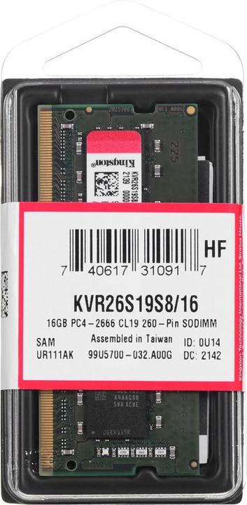 Actual product image Kingston ValueRAM (1 x 16GB, 2666 MHz, DDR4-RAM, SO-DIMM)