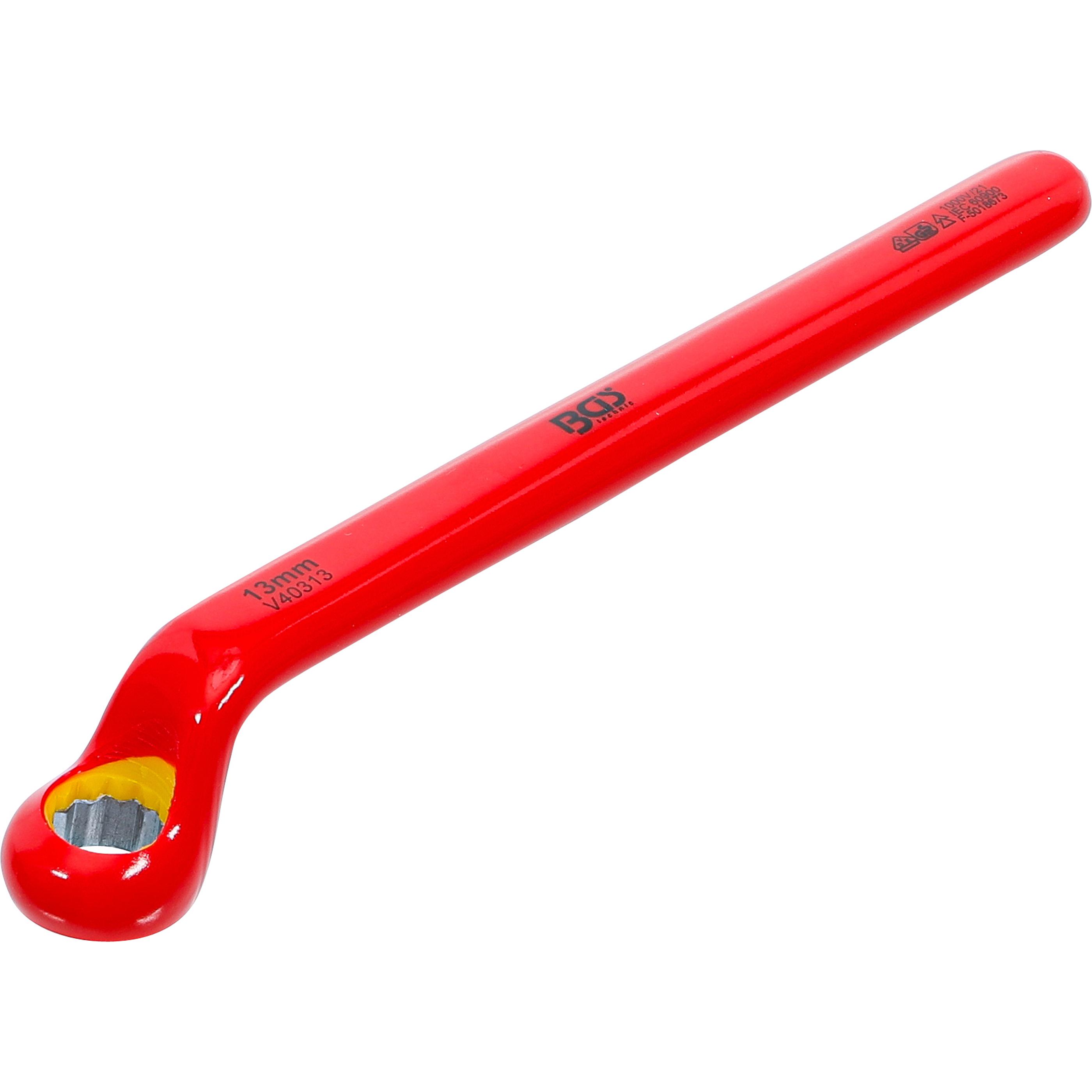 BGS, Schraubenschlüssel, VDE-Einringschlüssel tief gekröpft SW 13 mm (13 mm)
