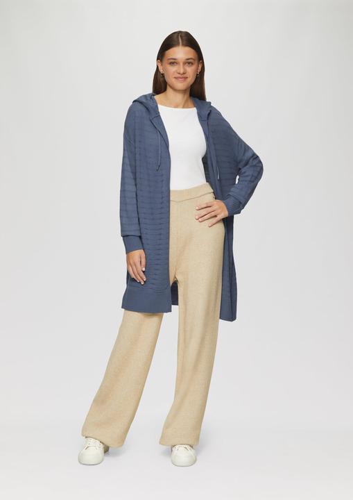 Produktbild s.Oliver Strickjacke Strickjacke mit Kapuze und Streifenstruktur (S)