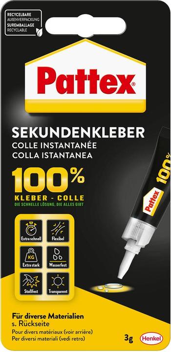 Produktbild Pattex Sekundenkleber 100% (3 g)