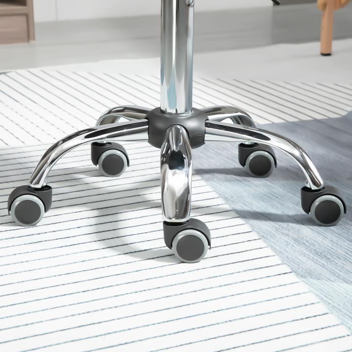 Actual product image Homcom Rollhocker Kunstleder, Stahl Schwarz (54 - 69 cm)