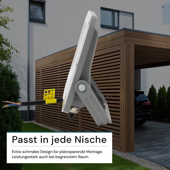 Produktbild Luxula LED-Fluter, EEK: E, 50W, 6500lm, 4000K, IP65, grau (6500 lm, IP65)