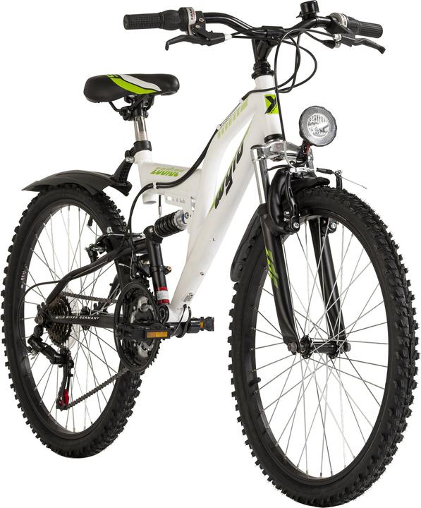 Wyld Kinder-Mountainbike Fully ATB 24" Zodiac weiss-grün 18 Gänge RH 38 cm (24")