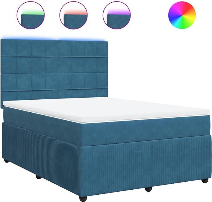 Actual product image vidaXL Bo x spring bed with mattress 160 x 200 cm velvet (160 x 200 cm)