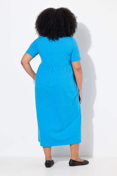Produktbild Ulla Popken Maxikleid, A-Linie, Zipper, V-Ausschnitt, Halbarm (60)