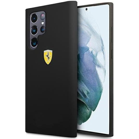 Ferrari FESSIHCS22LBK S22 Ultra S908 Schwarz (Samsung Galaxy S22 Ultra), Smartphone Hülle, Schwarz