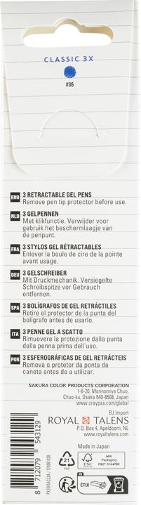 Productafbeelding Sakura Gelly Roll Retractable Classic Gelschreiber transparent 0,4 mm, Schreibfarbe: blau, 3 St. (Blauw, 3x)