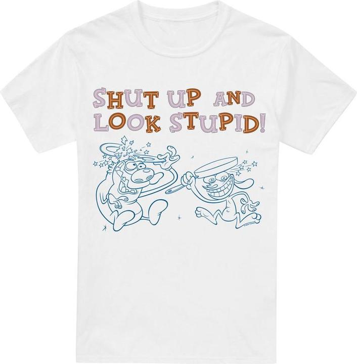 Immagine prodotto Ren & Stimpy Shut Up And Look Stupid! Maglietta Uomo (4XL)