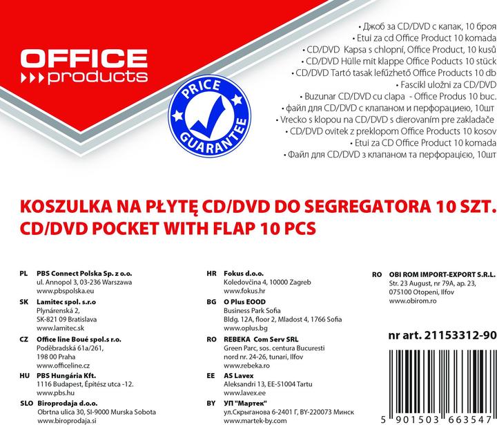 Actual product image Office Products CD sleeves, clipped, 10 pieces, transparent