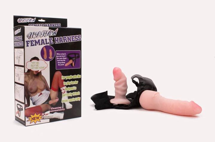 Actual product image Debra Double Ultra Penetration Strap-On Flesh