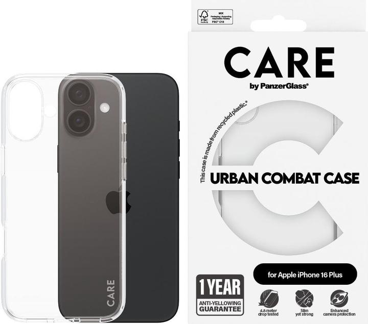 Produktbild PanzerGlass CARE Flagship Case Urban Combat Clear Frame iPhone '24 6.7" (Apple iPhone 16 Plus)
