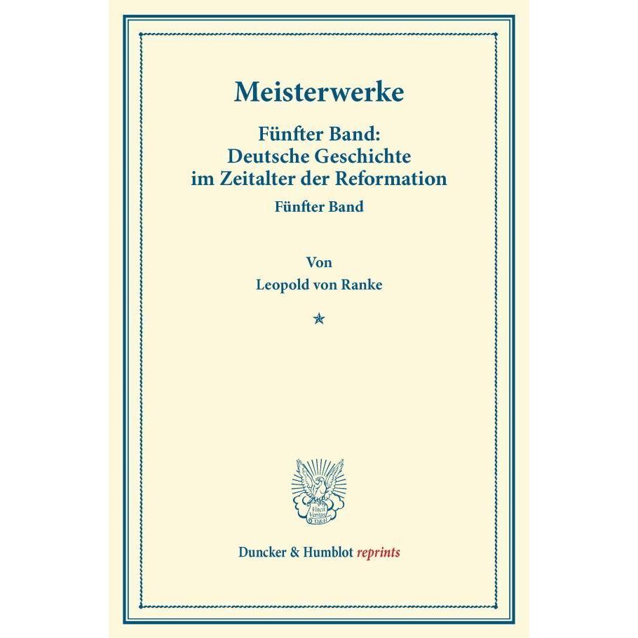 Meisterwerke., Fachbücher von Leopold von Ranke
