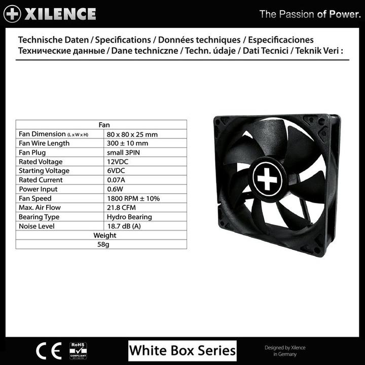 Produktbild Xilence WhiteBox 80 (80 mm, 1 x)
