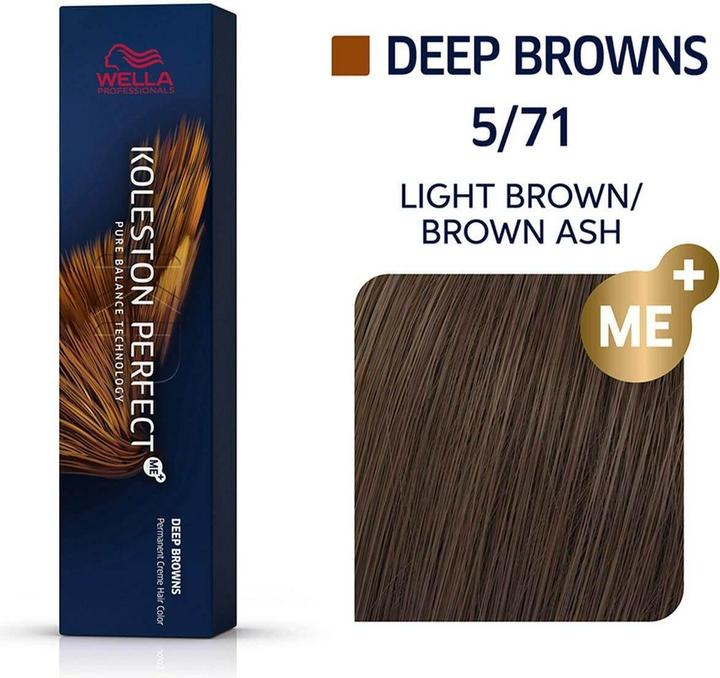 Produktbild Wella Professionals - Koleston Perfect ME â„¢ Permanent Hair Color + Deep Browns 60 ml - Shade: 5/71 (5/71 hellbraun braun-asch)