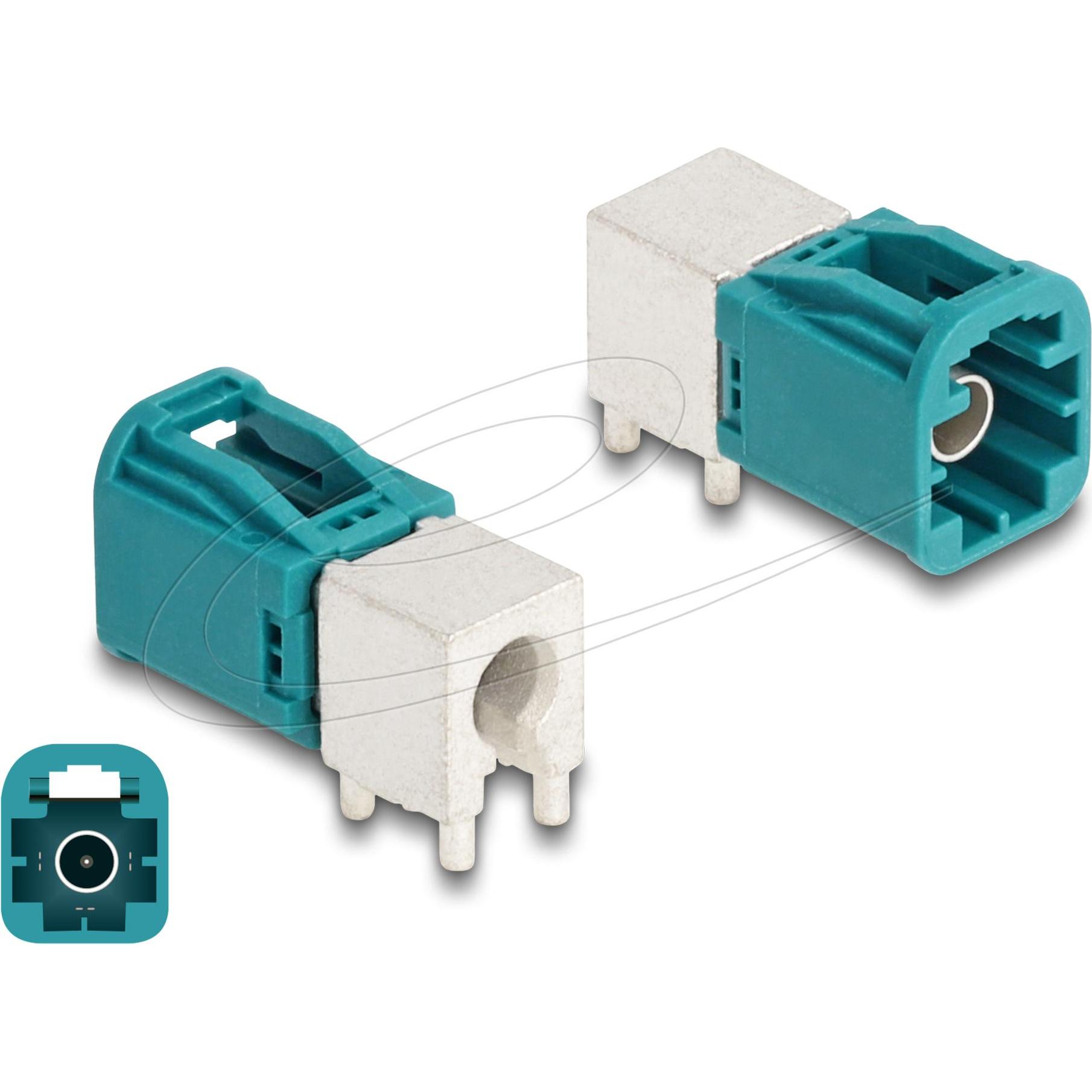 Delock Mini spina FAKRA ad angolo singolo tipo A PCB, Cavo + Spina elettrica, Blu