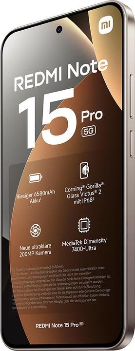 Productafbeelding Xiaomi REDMI Note 15 Pro 5G (512 GB, Titanium, 6.83", Dubbele SIM, 5G)