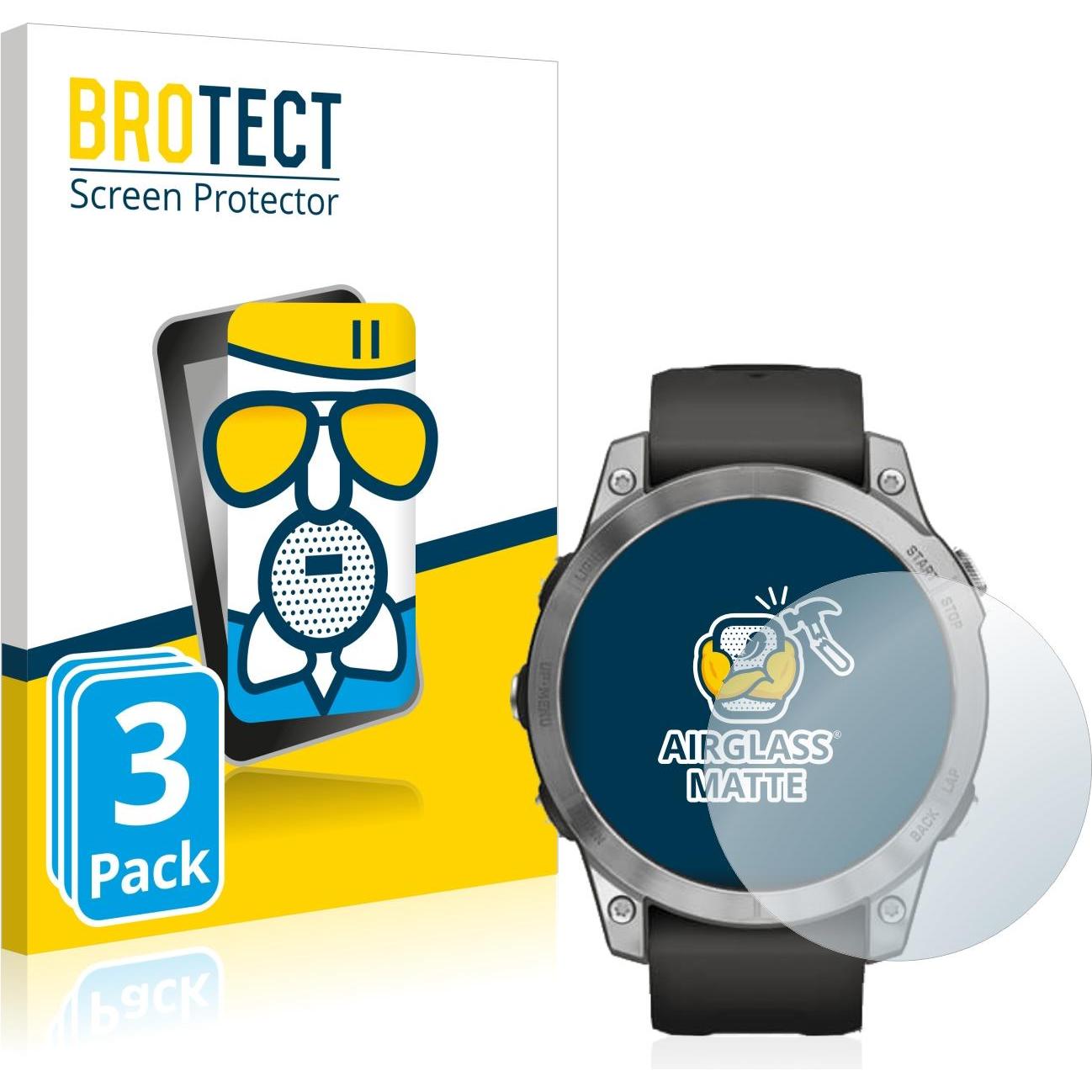 BROTECT AirGlass Panzerglasfolie Matt, Smartwatch Schutzfolie, Grau