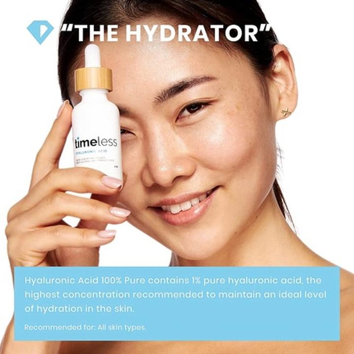 Produktbild Timeless Skin Care Hyaluronic Acid 100% Pure Serum 8oz - Rehydrates Skin and Boosts Moisture Levels