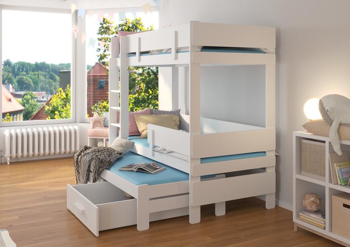 Actual product image ADRK Furniture Triple Bunk Bed with Mattresses ETAPO 180x80