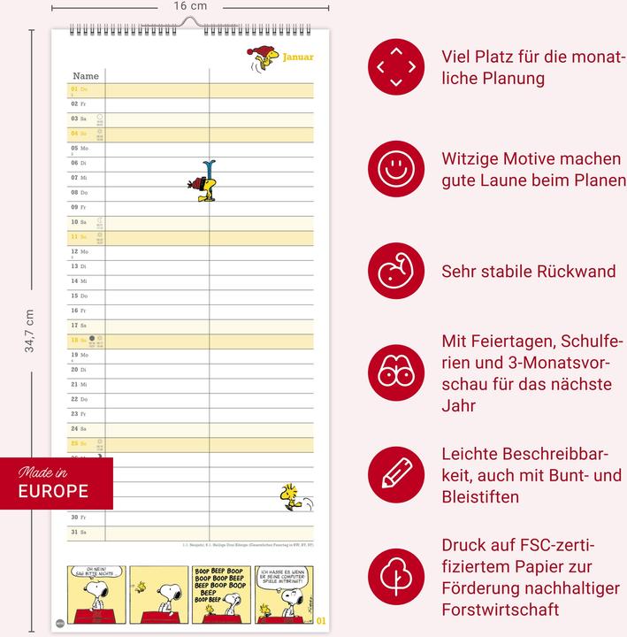Actual product image Peanuts Planer Wir zwei 2026 (Hardcover, German)