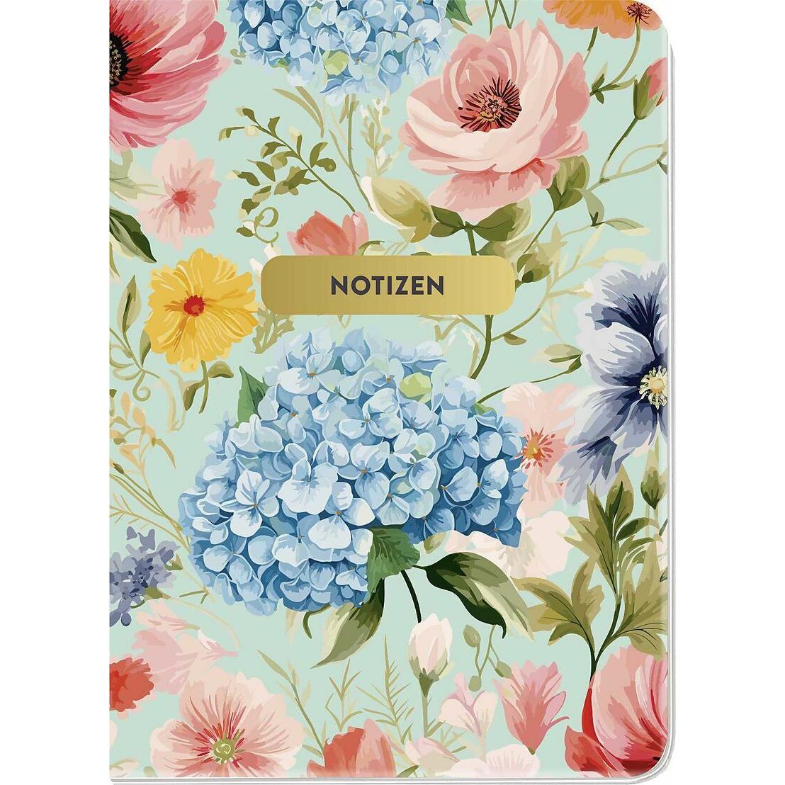 Groh, Heft + Block, Notizheft Blumenglück Floral (A6, Harter Einband)