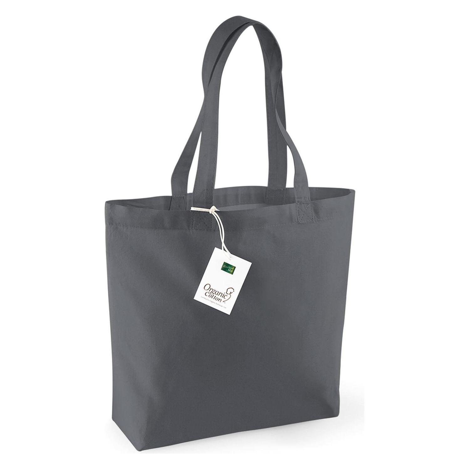 Westford Mill, Unisex, Tasche, Organic Cotton Shopper, Grau, (16 l)