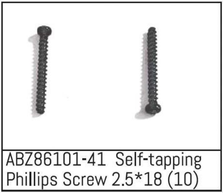Immagine prodotto Absima Self-tapping Phillips Screw 2.5*18 - Mini AMT (10)