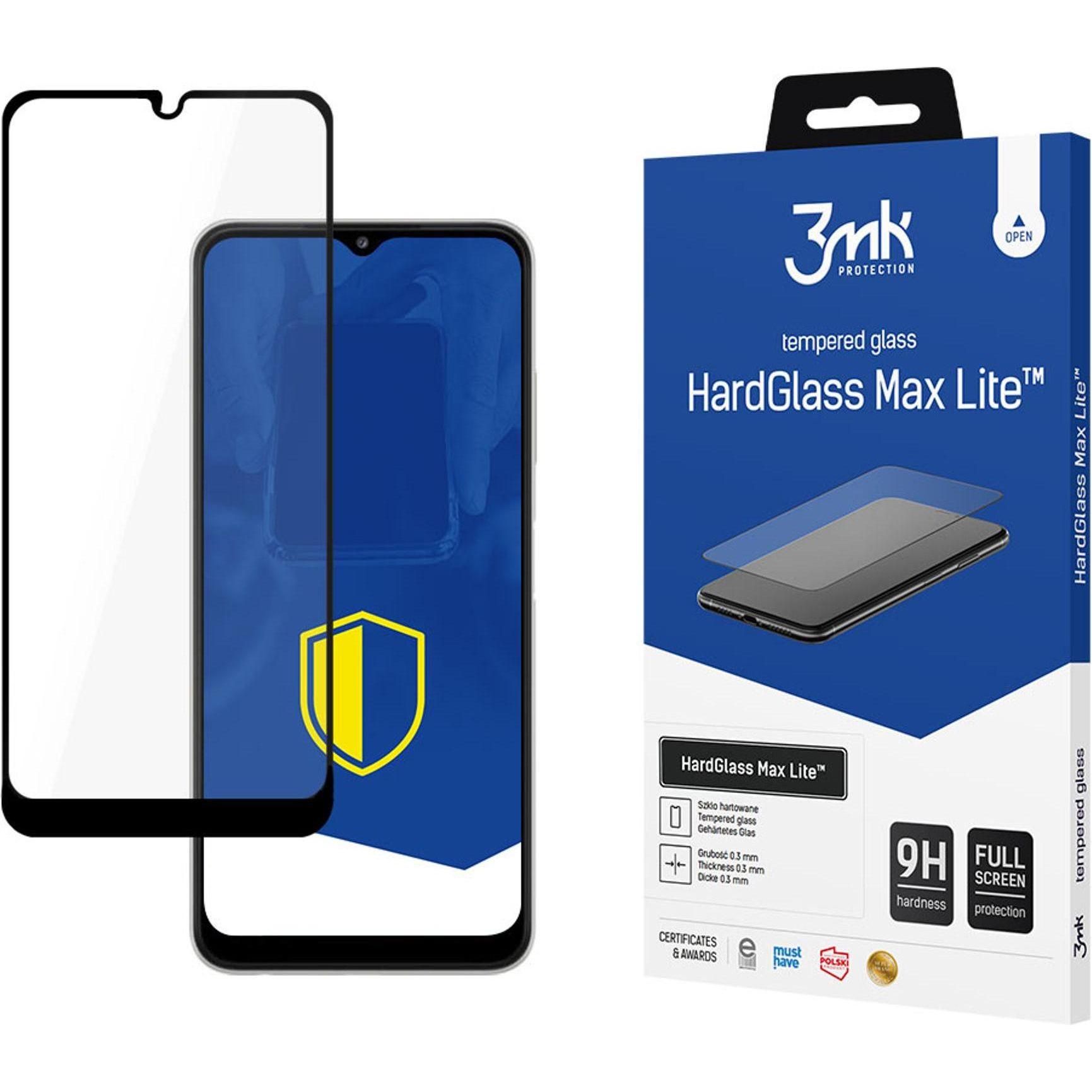 3MK HardGlass Max Lite for Samsung Galaxy A22 5G black frame (1 Stück, Samsung Galaxy A22 5G), Smartphone Schutzfolie, S...