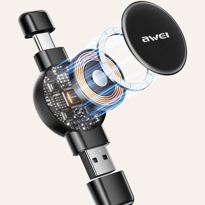 Actual product image Awei charger for Apple/Samsung Watch W26 black