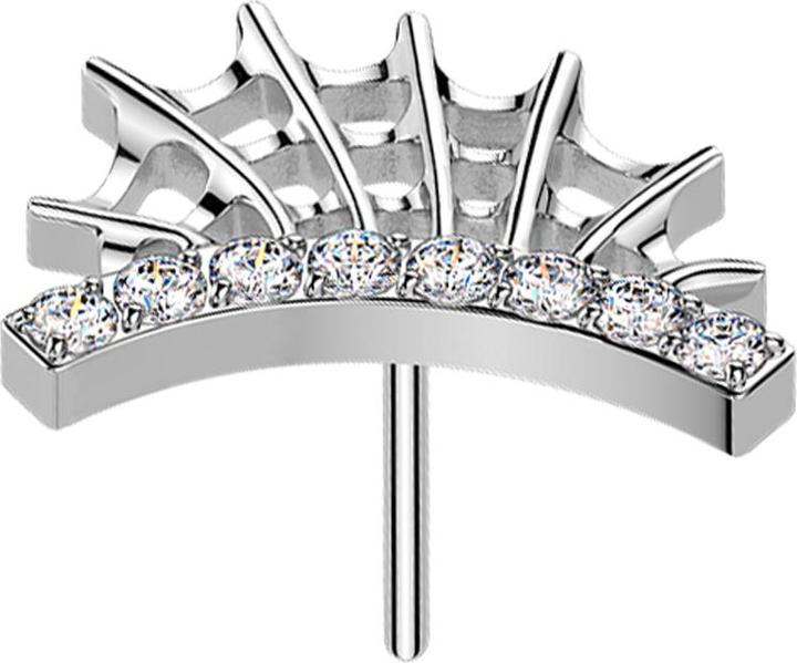 Produktbild Star Piercing Threadless Spinnennetz silber Kristalle silber (Titan)