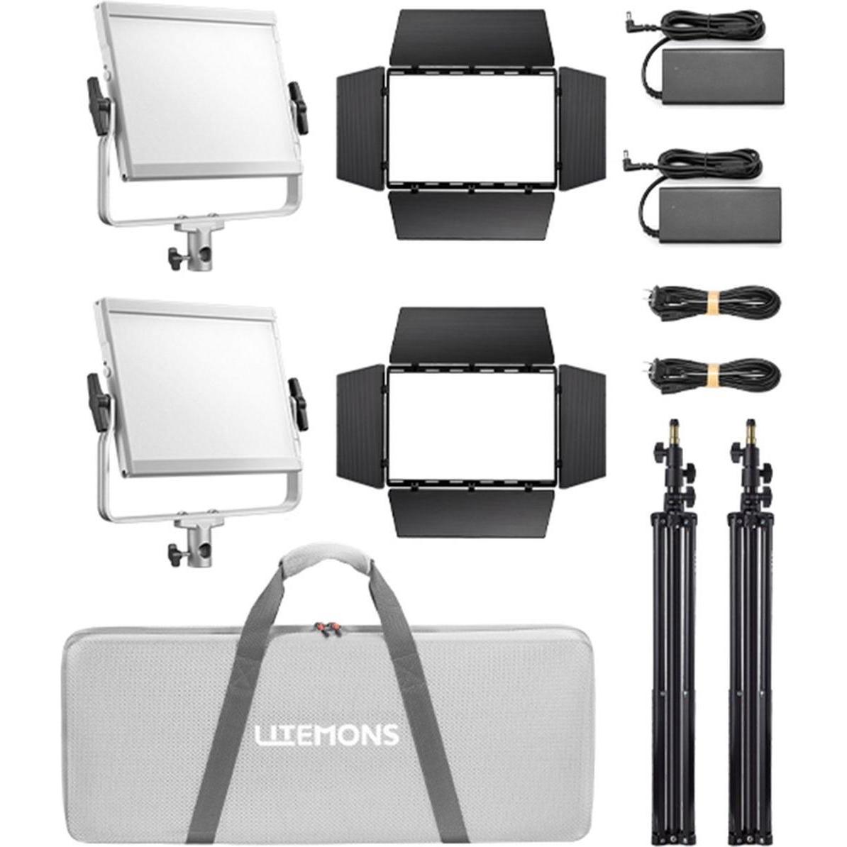Godox Litemons LP400Bi Pannello luminoso LED bicolore Kit di 2 luci, Luce continua, Bianco
