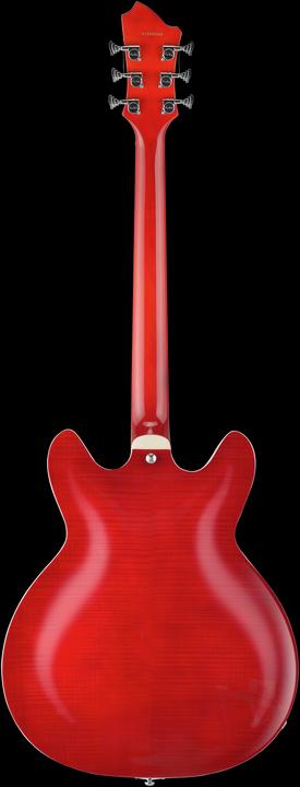 Actual product image Hagstrom Electric Guitar, Super Viking, Wild Cherry Transparent Flame