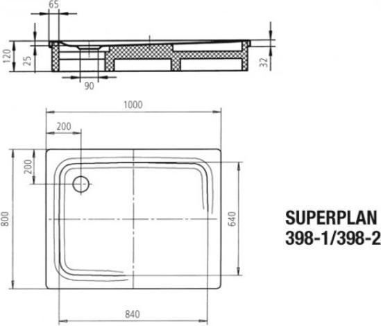 Produktbild Kaldewei Superplan 398-1 80x100cm