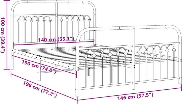 Image du produit vidaXL Bettgestell (140 x 190 cm)