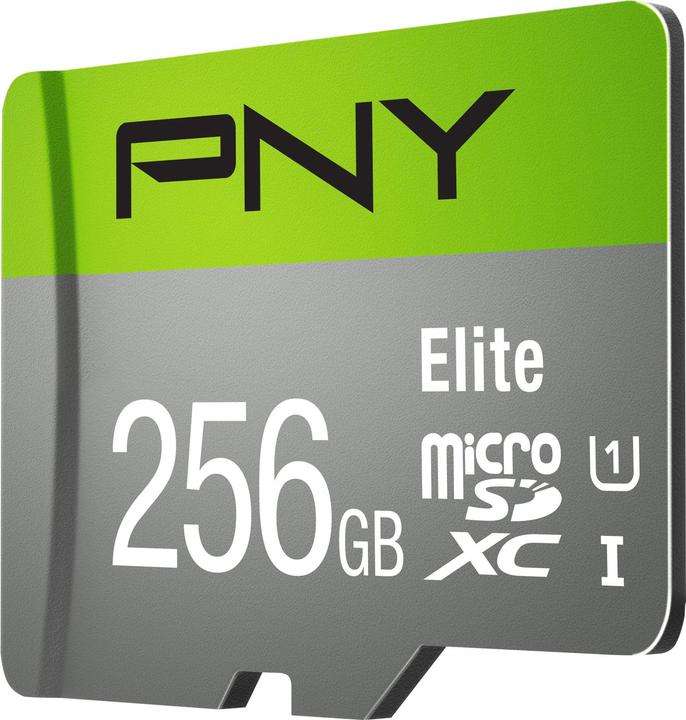 Actual product image PNY microSDXC card Elite UHS-I U1 256 GB (256 GB, microSDXC, U1, UHS-I)