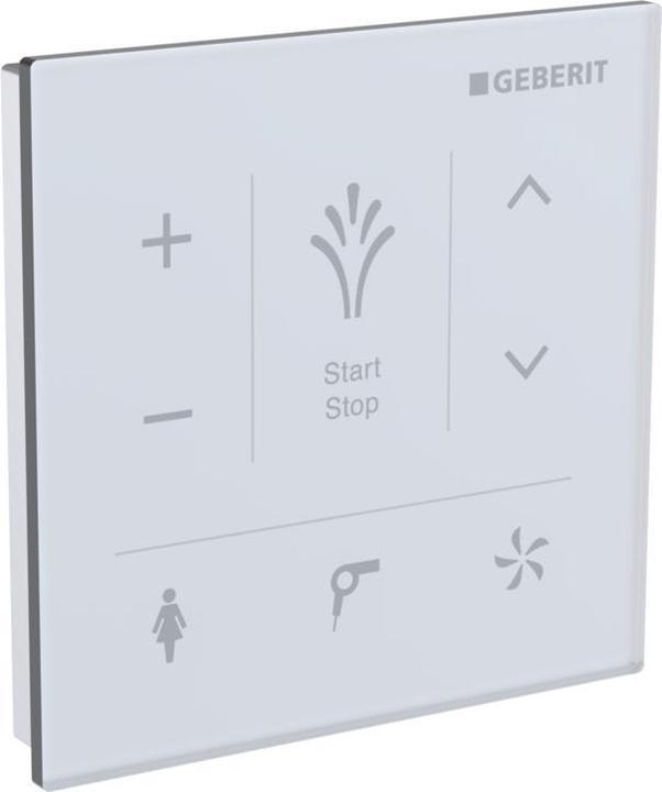 Geberit AquaClean bedieningspaneel wand Mera 9.3x9.3cm t.b.v. AquaClean douchewc glas wit
