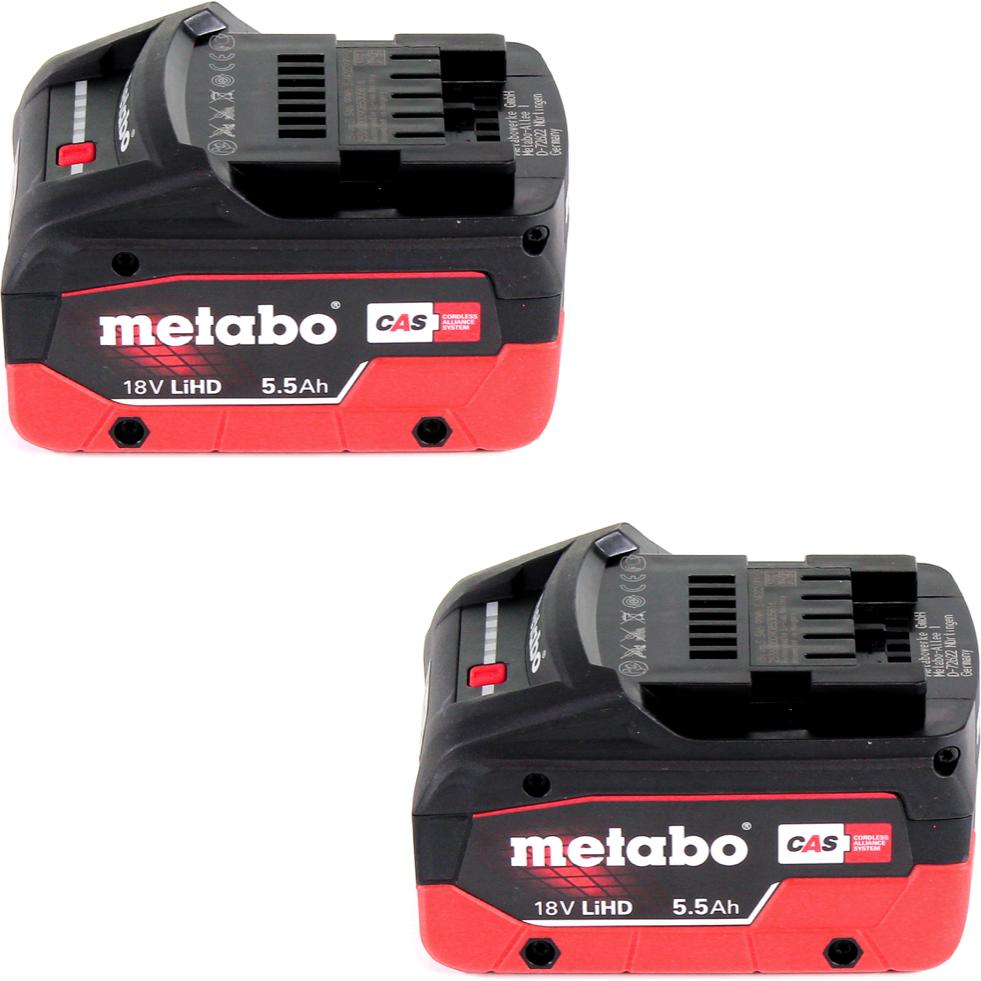 Metabo, Kompressor, Power 160-5 18 LTX BL OF Akku Kompressor 18 V 8,0 bar Brushless + 2x LiHD Akkupack 5,5 Ah + (5 l)