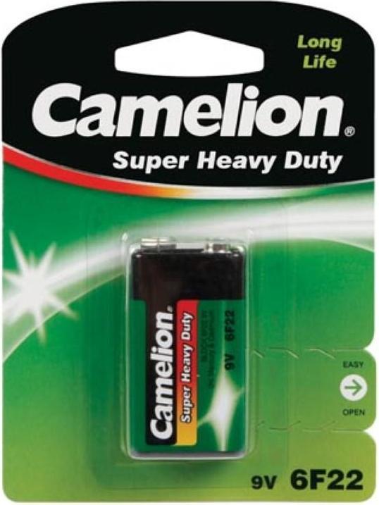 Immagine prodotto Camelion 6F22-BP1G - Batteria usa e getta - 9V - Zinco carbone - 9 V - 1 pezzo(i) - 84 x 18 x 114 (1 pz., 9V Block, 400 mAh)