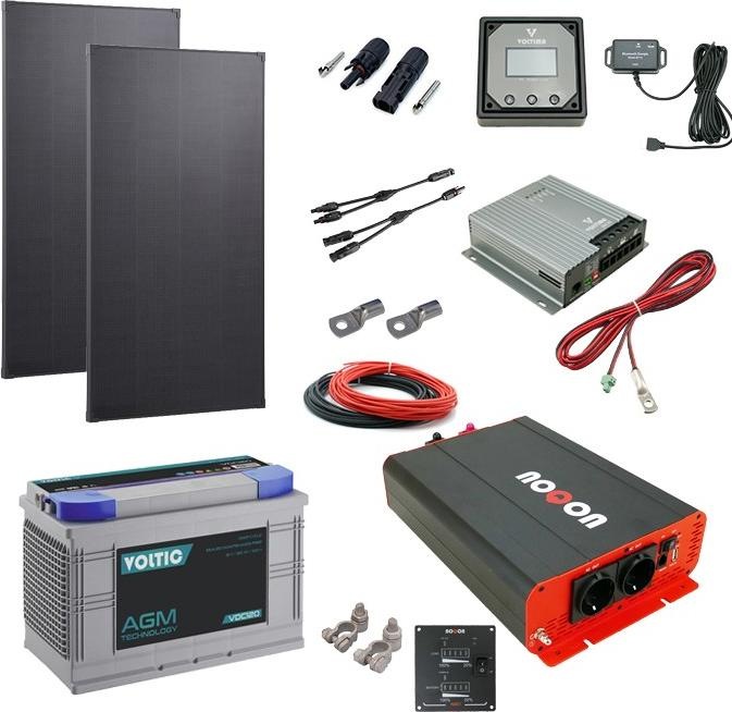Immagine prodotto Noqon Sistema solare da 260W con batteria da 120Ah e inverter da 1500W (260 W)