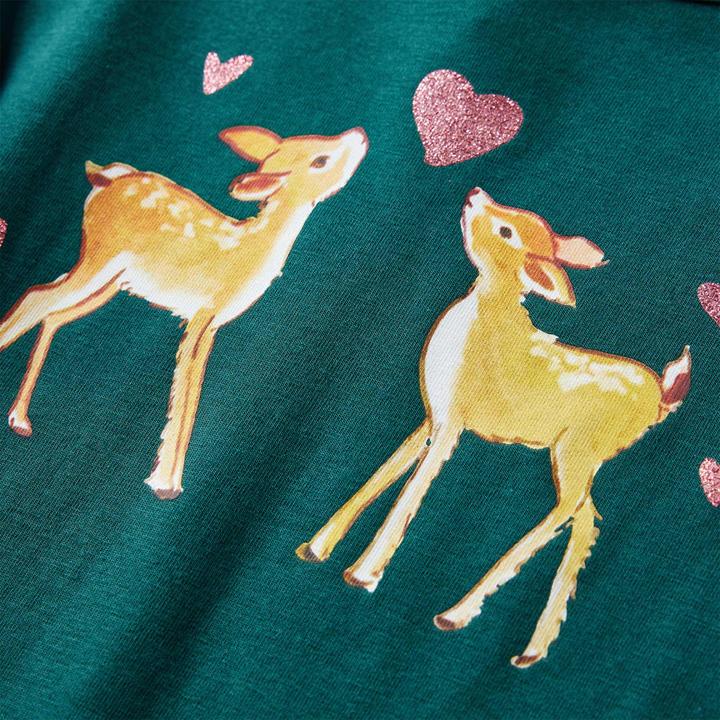 Produktbild VidaXL Kinder-Langarmshirt Dunkelgrün 104,Material: 95 (104)