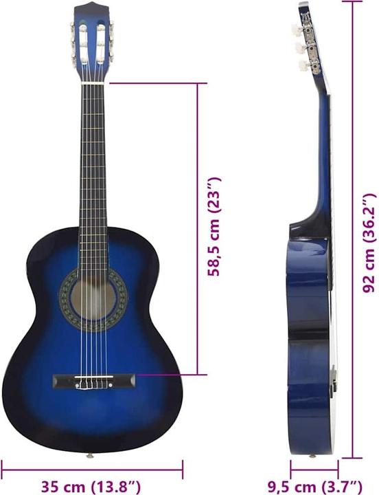 Produktbild vidaXL Gitarre (Konzertgitarre, Nylon, Lindenholz, harter Kunststoff)