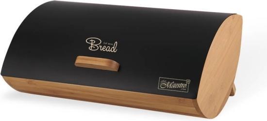 Maestro MR-1775-BLACK Brotkasten andere Schwarz Holz Bambus Metall