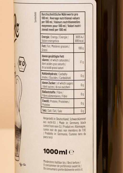Actual product image KoRo Black cumin oil (1000 ml)