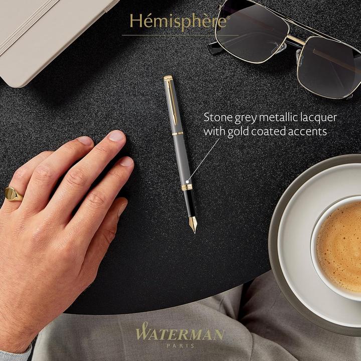 Produktbild Waterman Hémisphère Understated Edition - Füllfederhalter (Gold, Grau, Metallic Grau, Steingrau, 1x)