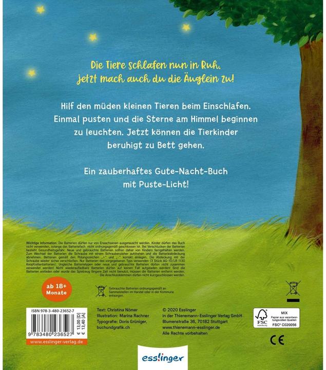 Immagine prodotto Mein Puste-Licht-Buch: Wenn im Dunkeln Sterne funkeln (Tedesco, Christina Nömer, 2020)