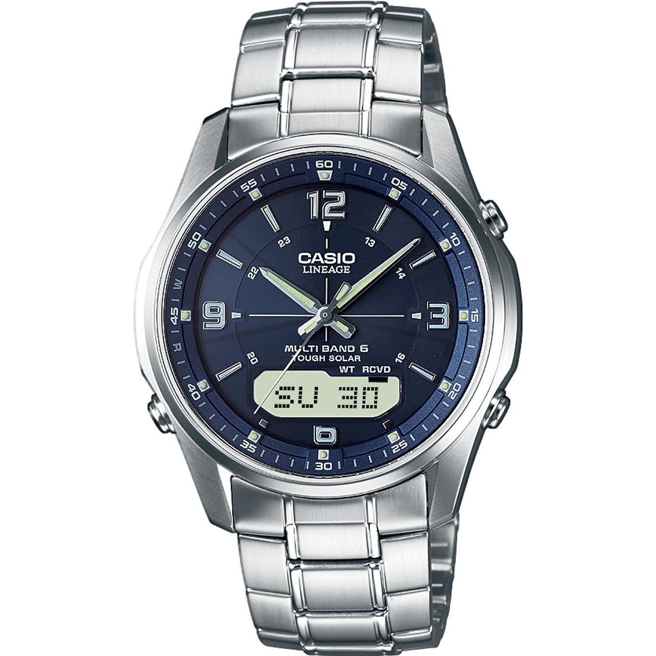 Casio, Armbanduhr, LCW-M100DSE-2AER, Silber, Blau, (Chronograph, 40 mm)
