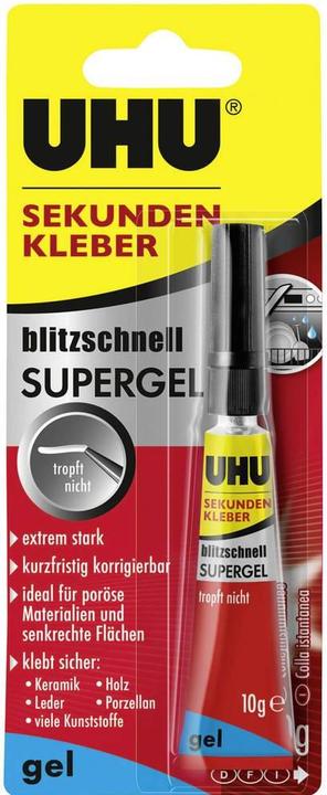 Actual product image UHU Super Glue Lightning Fast Super Gel (10 g, 10 ml)