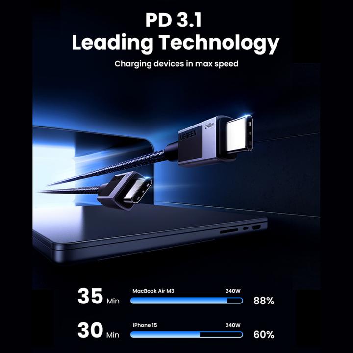 Image du produit Ugreen USB C — USB C (1 m, USB 2.0, 240 W)