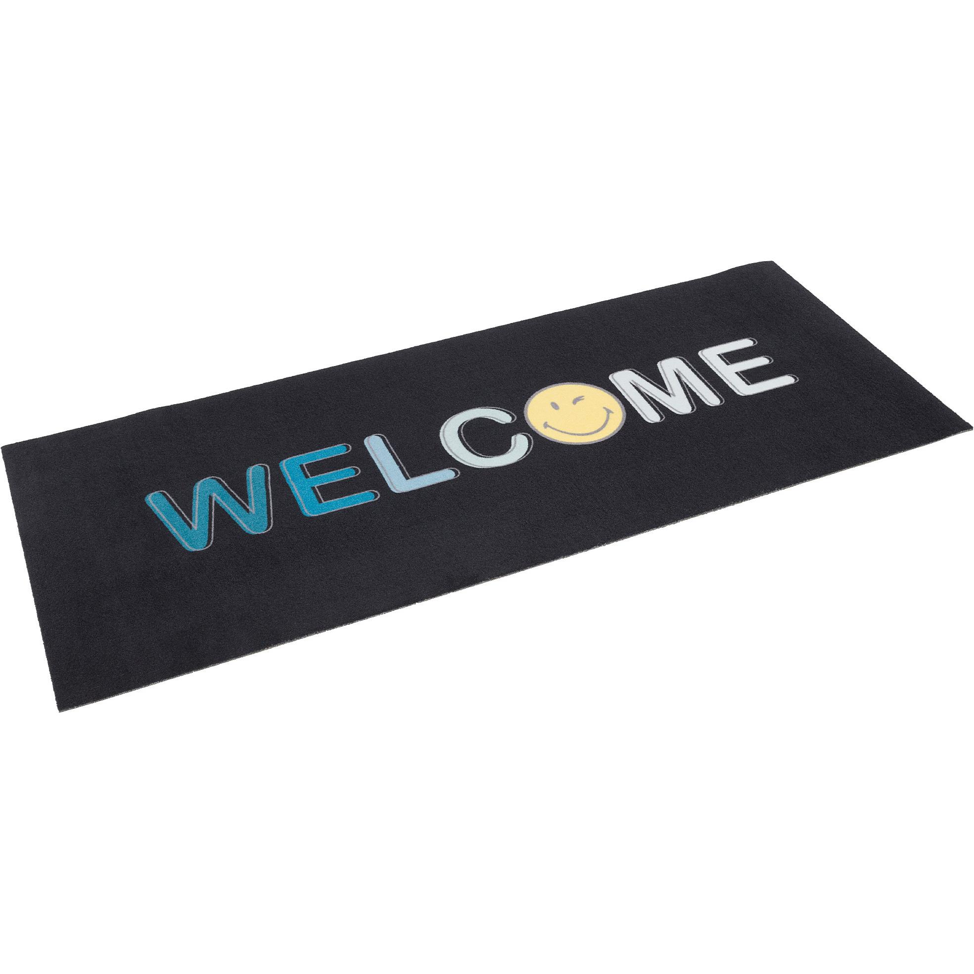 Pergamon, Teppich, Küchenläufer Teppich Trendy Smiley Welcome (45 x 145 cm)